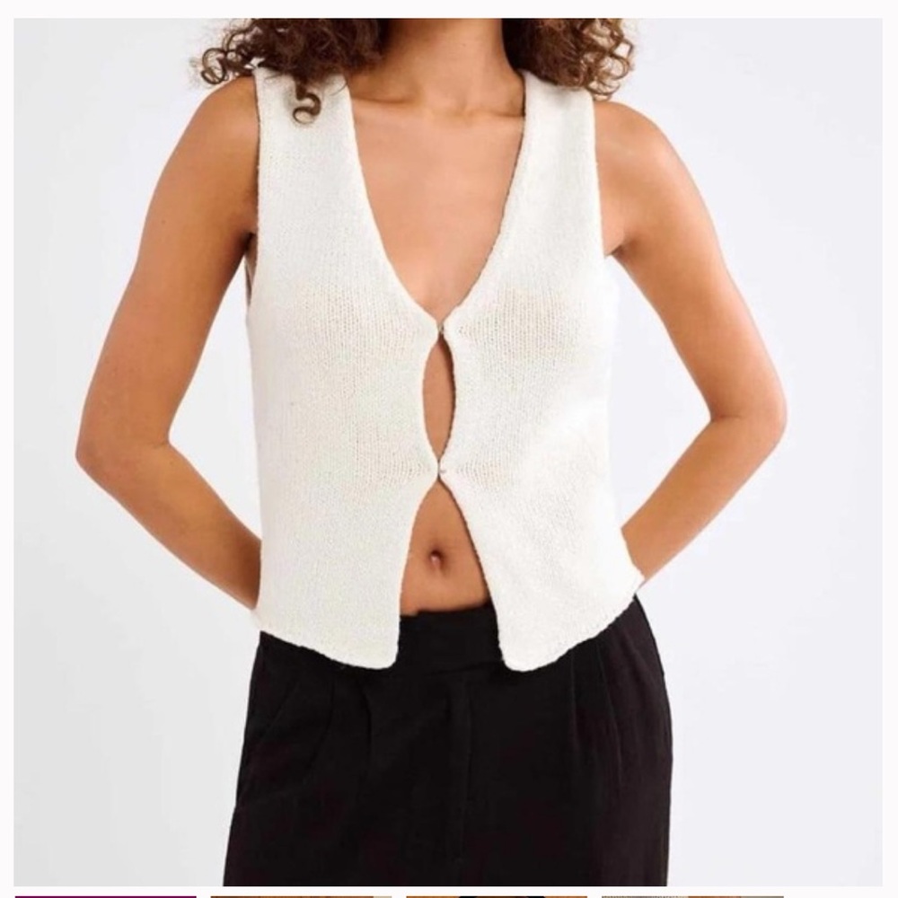 Rumored Cream Knit Vest